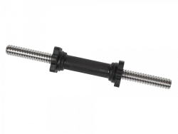 Chromed Dumbbell Bar, 400mm Length, 25mm Thread, Rubberized Handle, MB-BarM25-400B