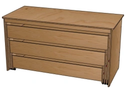 Three-Tier Plywood Bed in a Cabinet / K17