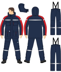 Men's Protective Suit Against Electric Arc Thermal Risks and Low Temperatures" (function + purpose, then model)