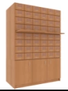 Catalog Cabinet, 2-Module, 48 Drawers (6x8) 1012x520x1600/1054 mm, on Pedestal