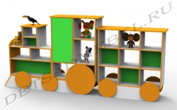 Train-Themed Storage Shelf "Paravoz