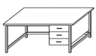 Laboratory Table with Metal Frame and Cabinet SL-6
