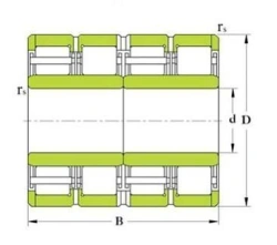 Four-row radial roller bearing with short cylindrical rollers 442776XM