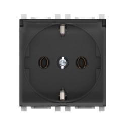 CADUCEUS ALING Experience Hidden Socket with Grounding, 16A, 250V, Black (Soft Touch), Art. 74103.E1