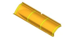 Left Transition Ceiling Panel for LIAS Bus 529265-5702245-03