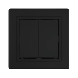 CADUCEUS ALING PRESTIGE Dual Switch, 10AX, 250V, Black (Soft Touch), Art. 6072.E1E