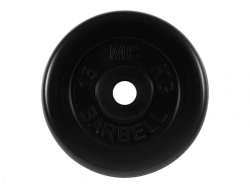 Standard Rubber-Coated Disc, Black, 51mm, 15kg - MB-PltB51-15