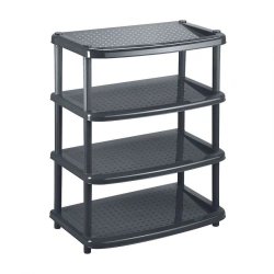 Convenient Black Shoe Rack "PAOLA" 4 Shelves 490x310x780 mm