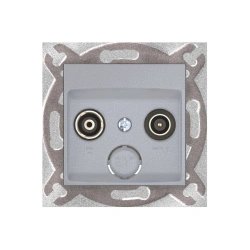 Caduceus Aling Prestige Hidden Installation TV/FM Socket, Silver, Art. 6012Z.S