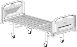 Hospital Bed with Headrest and Wheels for Patient Care KF0-01-MSK