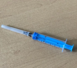 Single-use Sterile Luer Type Injection Syringe with Needle, Model 5A