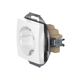CADUCEUS ALING PRESTIGE Hidden Socket with Grounding and Shutters, 16A, 250V~, White, Art. 60