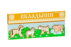 Wooden Animal Puzzle Board "Meadow" (5 Pieces) Model 382-2