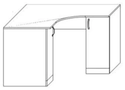 Corner Writing Desk with Cabinet for Medical Facilities