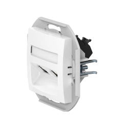 Double Computer Socket with Keystone RJ45 8P8C Cat.6 UTP - CADUCEUS ALING PRESTIGE 6015