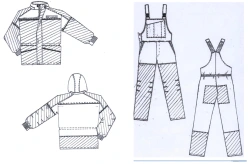 Men's Protective Suit (Jacket & Overalls) Against Industrial Contaminants and Mechanical Impacts
