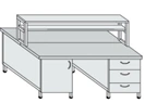 Laboratory Island Table with Support Pedestals SFO-3