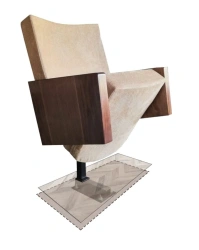 Scandinavian Model Theater Chair with Metal Frame