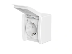 Caduceus Aling Power Outdoor Socket with Grounding 16A, 250V, IP44, White, Art. 2411.00