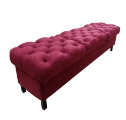 Soft Upholstered Bench with Wooden Frame and Legs