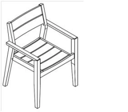 Wooden Chair for Offices and Public Spaces, Model 20104