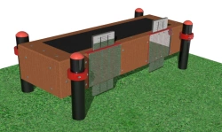 Horizontal Gymnastics Bench with Expandable Anti-Vandal Measuring Rulers