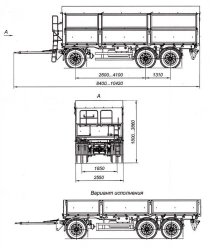Three-Axle Cargo Trailer for Transporting Bulk and Construction Goods 12 Ton Capacity 8465-01