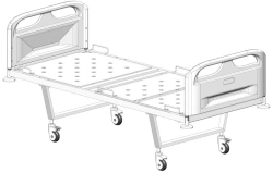 Functional Hospital Bed on Wheels with Plastic Backs, Model KФ3-01-«МСК» (MCK-103PM)