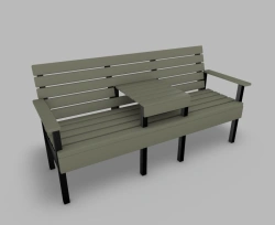 Sofa with Table Combo - Polymer Sand Composite, Metal Frame