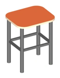 Sturdy Stool with Metal Frame, Art. U.04.10