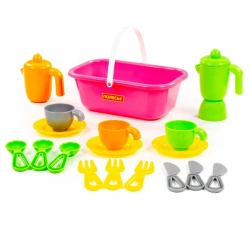 Toy Dish Set for Kids with Basket for 3 Persons TOP Chef