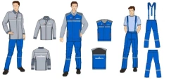 Men's Workwear Sets (Jacket-Shirt, Vest, Pants) for Transneft Employees