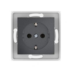 Caduceus Aling Prestige Hidden Socket with Grounding 16A, 250V - Graphite, Art. 603
