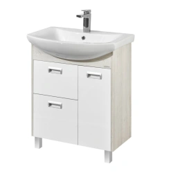 Aquaton Becca PRO 70 Bathroom Sink Cabinet, White & Somerset Oak 1A208701BAC201.A208.7.01B.AC2.0
