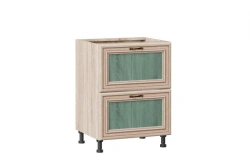 Light Sonoma 600 Kitchen Cabinet with 2 Drawers, Model LD.270130.000