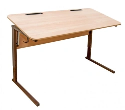 Adjustable Student Desks for Two with Tilt, Type II, Models 3-7, 3-5, 5-7