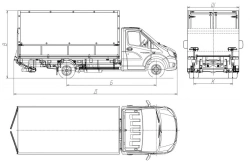Curtain-sided truck 5759AM-1 based on GAZ vehicles C41R92, C41R02, C42R92, C42R02, C43R92, C43R02, C4