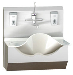 Medical Wall-Mounted Sink with Elbow Mixer and Automatic Dispensers, Model DM-6-111-08