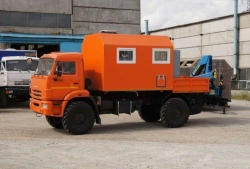 Special Vehicle with Crane-Manipulator Model 574211 on KAMAZ-43502-D5 Chassis
