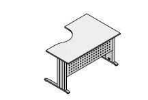 Ergonomic Left Office Desk on Metal Frame - Agat Furniture Set