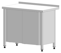 Professional Stainless Steel Table 1200x600x850 mm with Sliding Doors
