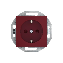 Caduceus Aling Prestige Hidden Socket with Grounding, Burgundy, 16A, 250V - Art. 6001.3