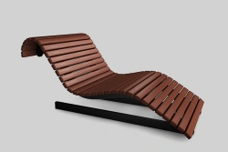 Wide Curved Lounge Chair with Metal Frame