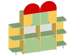 Children's Wall Unit "Mushroom Clearing" Medium Art. S.06.22
