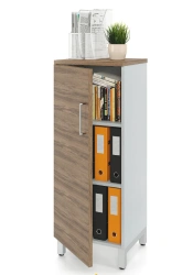 ZAMM Cabinet with 3 Shelves and Left Door, Metal Frame