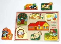Educational Farm Game with Removable Inserts - Peasant Homestead