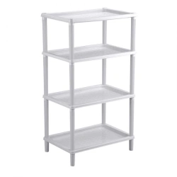 Flavia 4-Shelf Storage Rack, Light Gray, 420x290x810 mm