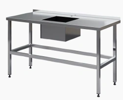 Vegetable Processing Table with Sink 1600x700x850 mm (AISI 430)