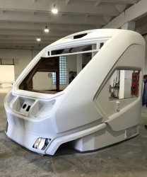 Complete Frame with Fiberglass Canopy for Electric Train Cab
