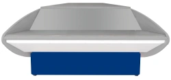 Non-Refrigerated Checkout Counter P2629 "Ilet UN" - Blue, External Corner